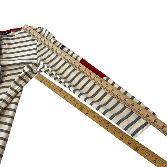 Saint James Vaujany Heart Patch Long Sleeve T Shirt Womens US 8 Striped Cotton - Picture 11 of 11